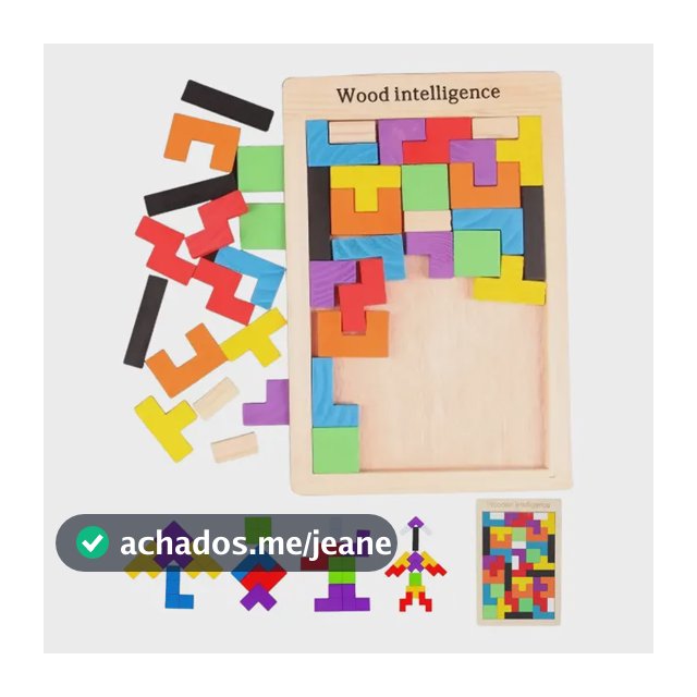 Tetris Jogo Quebra Cabeça Infantil 3d Peças Madeira Puzzle