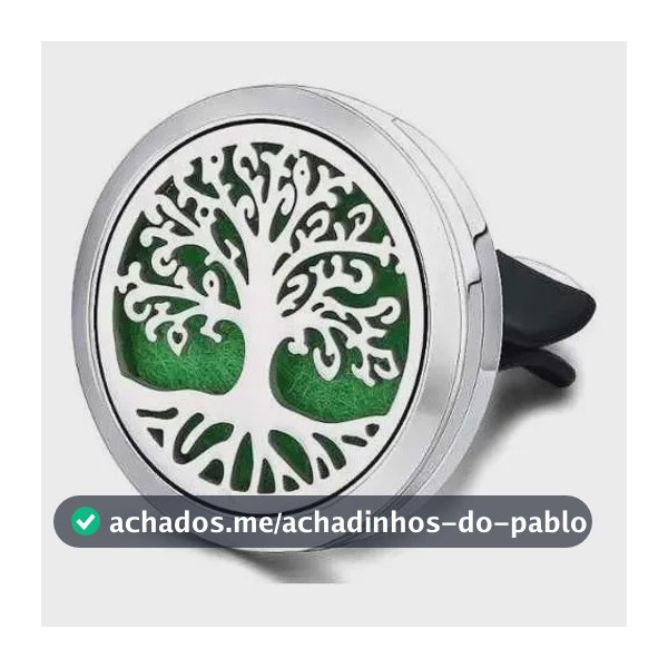 Difusor Para Carros Aromaterapia Aromatizador Árvore Da Vida Prateado Com Refil Verde