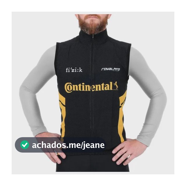 Colete De Ciclismo Corta Vento Marcio May Continental Preto
