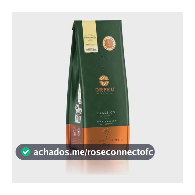Café Torrado E Moído Orfeu Clássico 250g Torra Média 100% Arábica