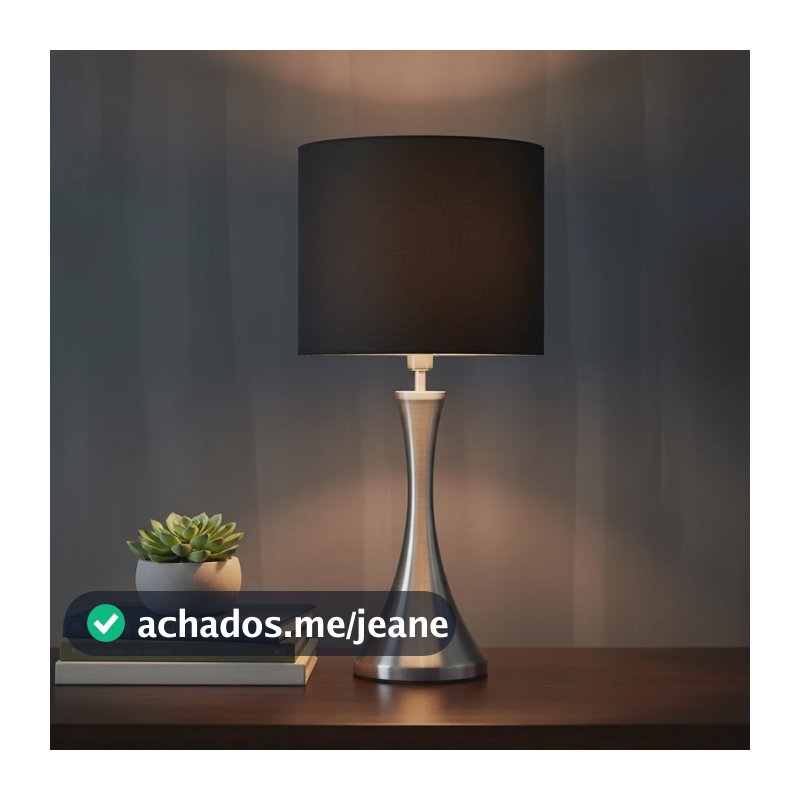 Luminária De Mesa Abajur Moderno 158 Escovado Bivolt Escovado Escovado Preto
