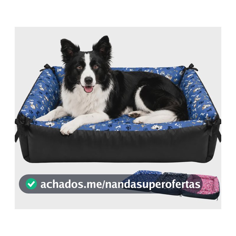 Colchão Cama Cachorro Grande Colchonete Pet 90x60 Sofá Caminha Lavável Base Impermeável - Patas Fiéis