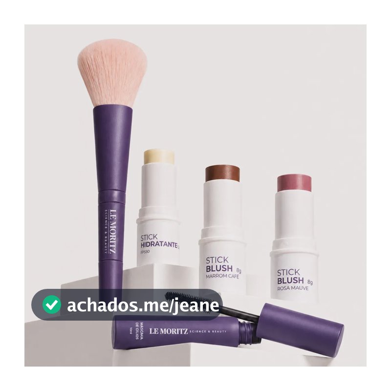 Kit Pele E Olhos C Blush Rosa Mauve E Contorno Marrom Pincel