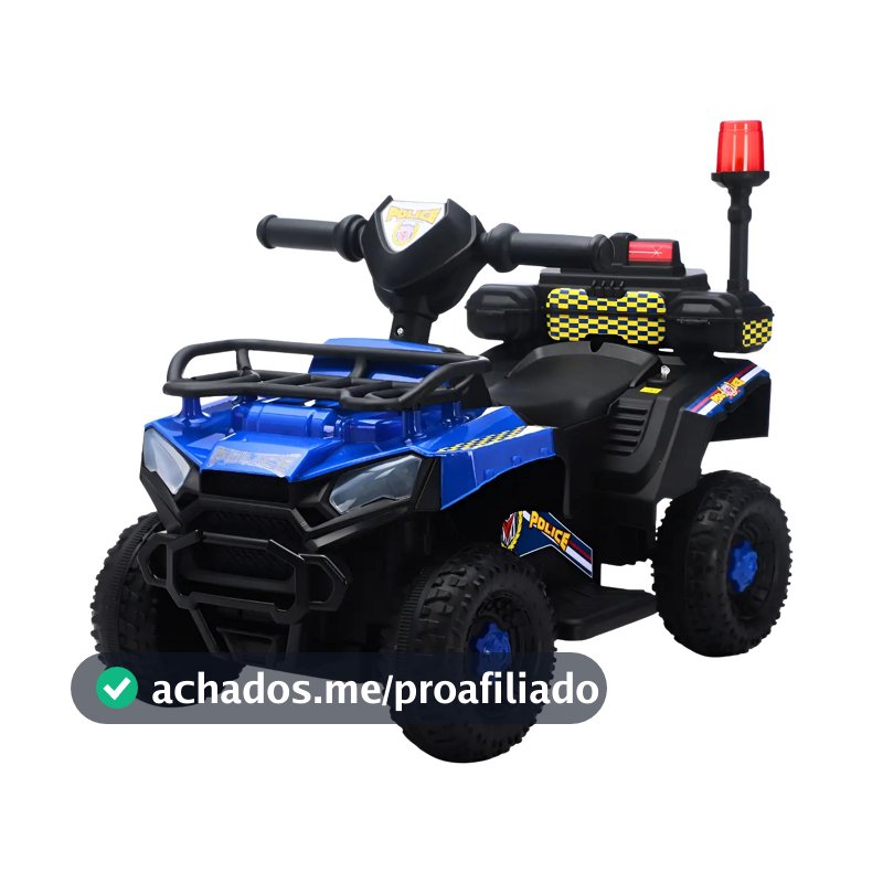 Carro Elétrico Infantil Policial 6v Frente/Ré Maxi Toys - AZUL