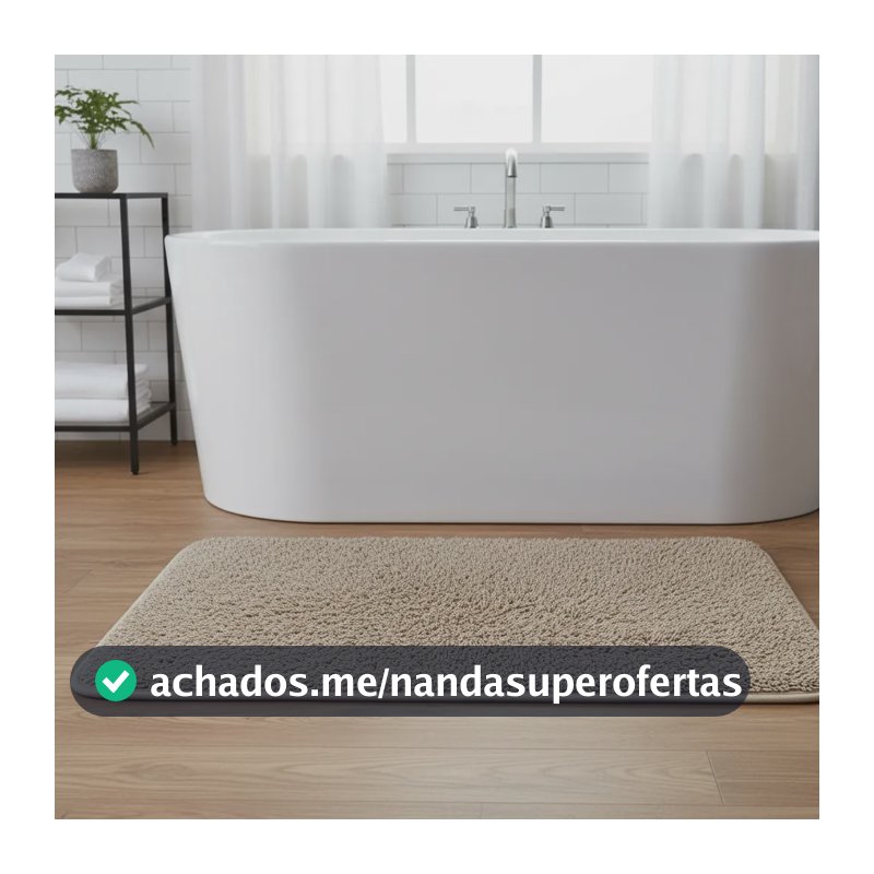 Tapete Pelúcia Antiderrapante Decoração Felpudo Bege Bege Liso