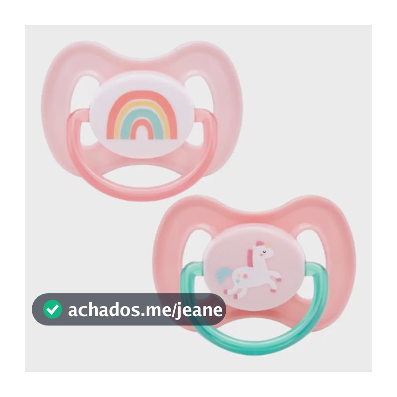 Kit Chupeta Buba Livre De Bpa Ventilada Para Bebês 0-6m 2und Cor Rosa Período De Idade 0-6 Meses