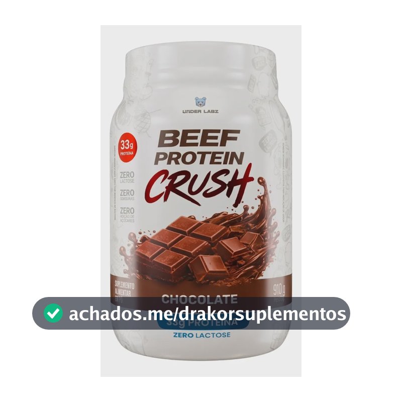 Beef Protein Crush Under Labz Whey Isolado Hidrolisada Carne Beef Protein Chocolate 910g