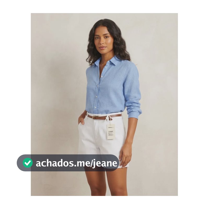 Shorts Alfaiataria Feminino Malwee Branco Liso Com Cinto 38