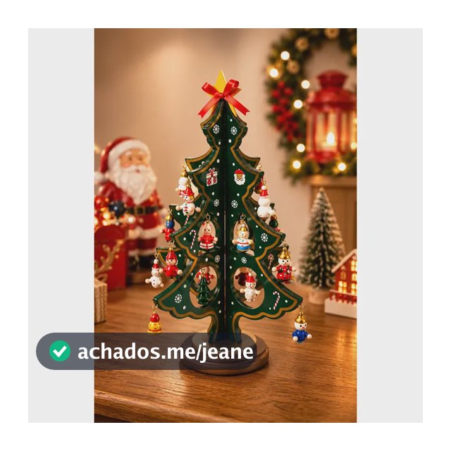 Árvore De Natal Madeira Decoração Enfeite Natalino Mesa Luxo Verde