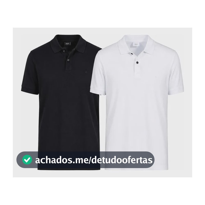Kit Aramis 2 Polos Pima Preto E Branco Branco-preto M