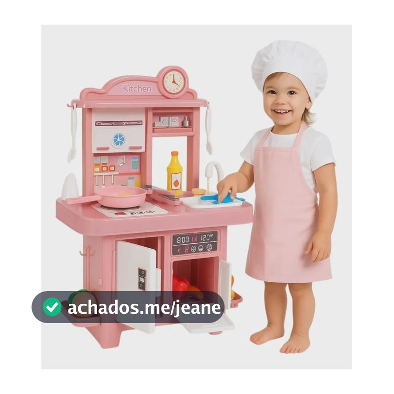 Cozinha Infantil Completa Com Luz Som E Musica Sai Água Rosa