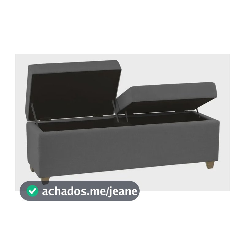 Recamier Madri 1,20m Linho Cinza - Inova Decor Cinza Liso