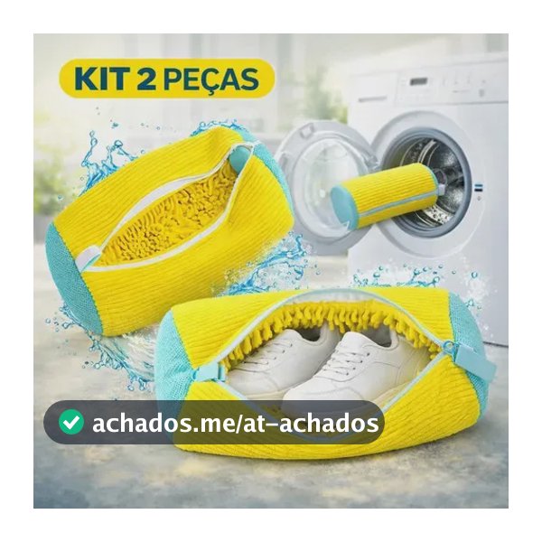 Kit 2 Sacos De Lavagem Tênis Sapatos Multiuso Máquina Lavar Cor
