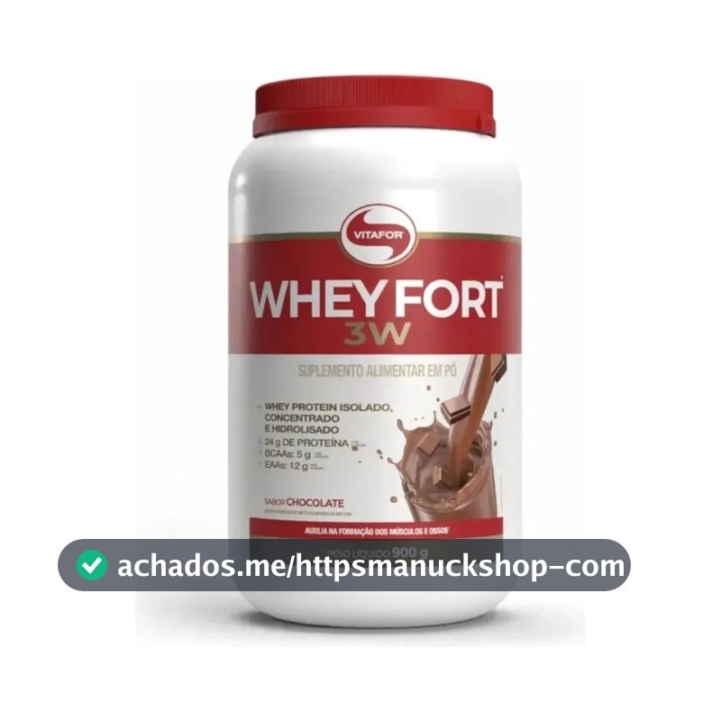 Whey protein Vitafor Fort 3W 900g sabor Chocolate