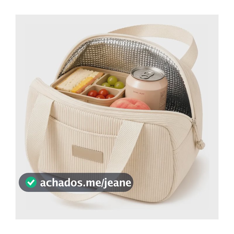 Lancheira Bolsa Isotérmica Marmita Escolar Pra Trabalho 6,5l Bege