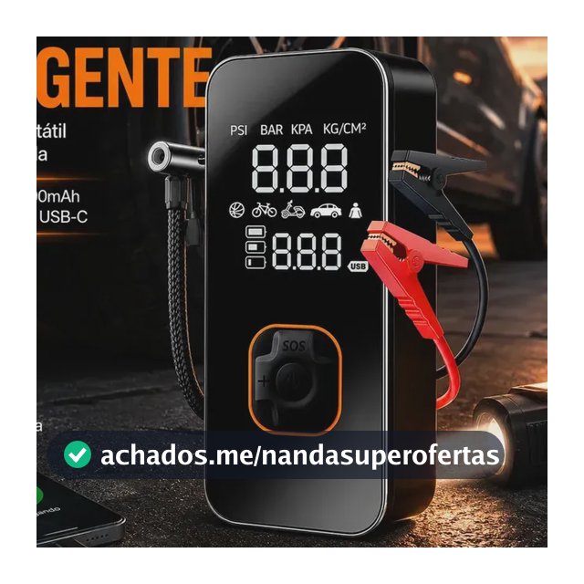 Compressor De Ar Leves Air Pump Auxiliar De Partida Veículos E Powerbank Compacto 18000 Rpm Para Pneus De Portátil