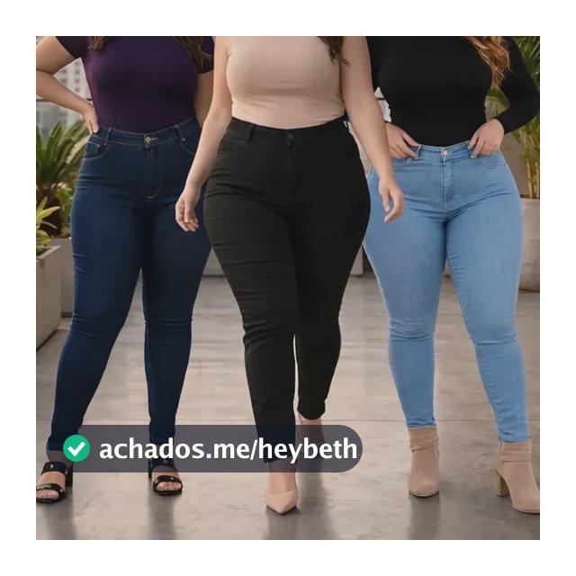 Calça Jeans Feminina Plus Size Cintura Alta Lycra Skinny Kit