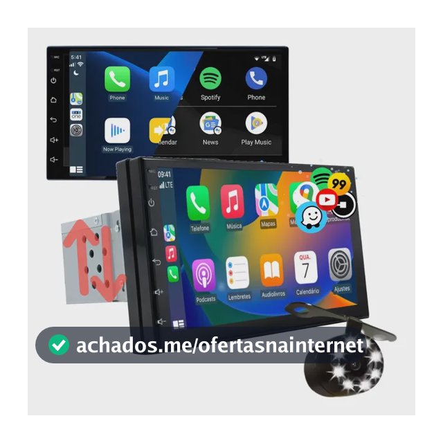 Central Multimídia Mp5 1 Din Carplay Android-auto 7'+ Cam Ré Kit Multimidia Carplay