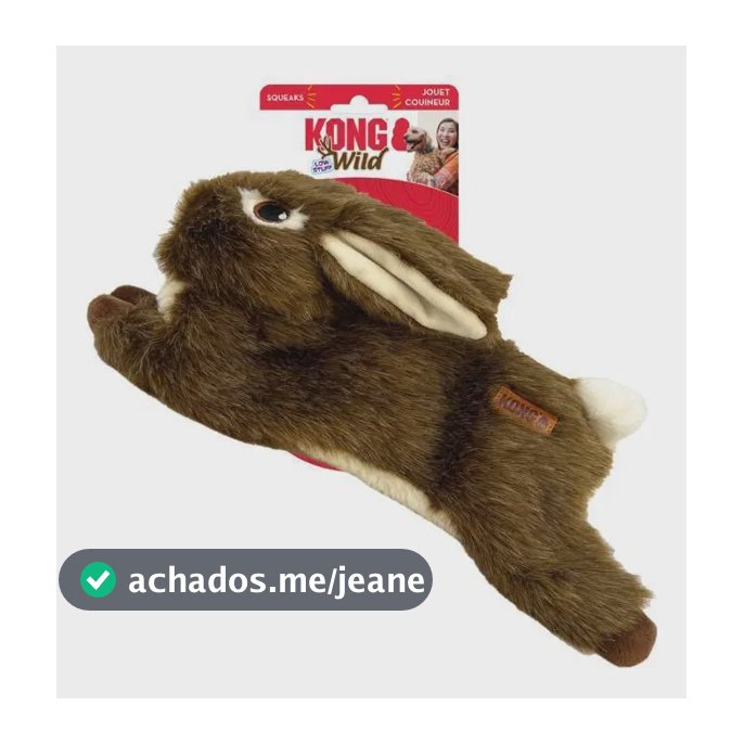 Coelho De Pelúcia Kong Wild Low Stuff Para Cachorro Medio Cor Marrom