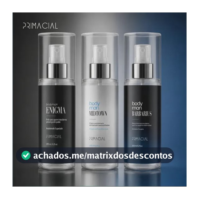 Kit Body Splash Masculino Barbarius + Enigma + Midtown 200ml