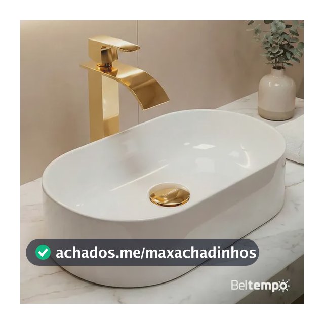 Cuba Pia de Apoio Sobrepor Oval 43x25 Branca Banheiro Lavabo Beltempo BT-2030
