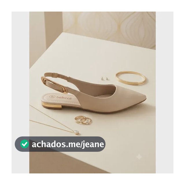 Sapatilha Bebecê Slingback Bico Fino Social Elegante Fivela