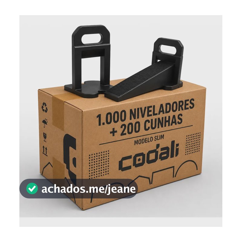 1000 Nivelador Espaçador De Piso Porcelanato 2mm + 200 Cunhas Slim Codali