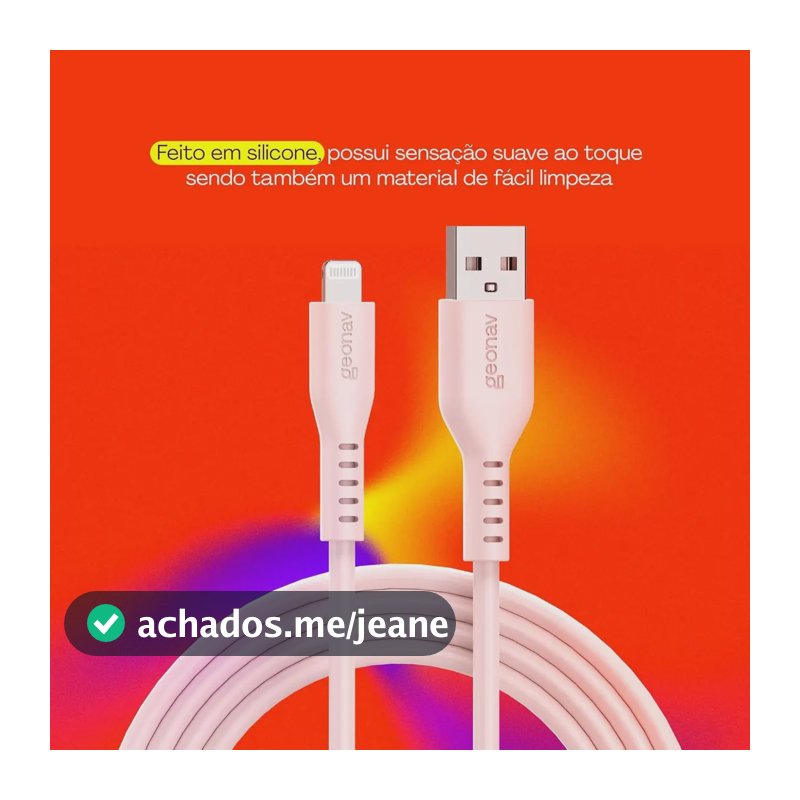 Cable Usb A Ltng Geonav Silicone 1.5m Rosa Claro Essential Rosa-claro