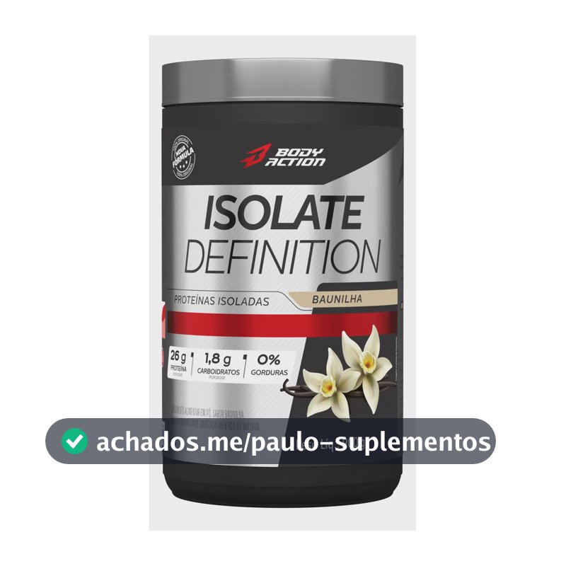 Proteína Bodyaction Tradicional Isolate Definition em pó sabor Baunilha x 900g