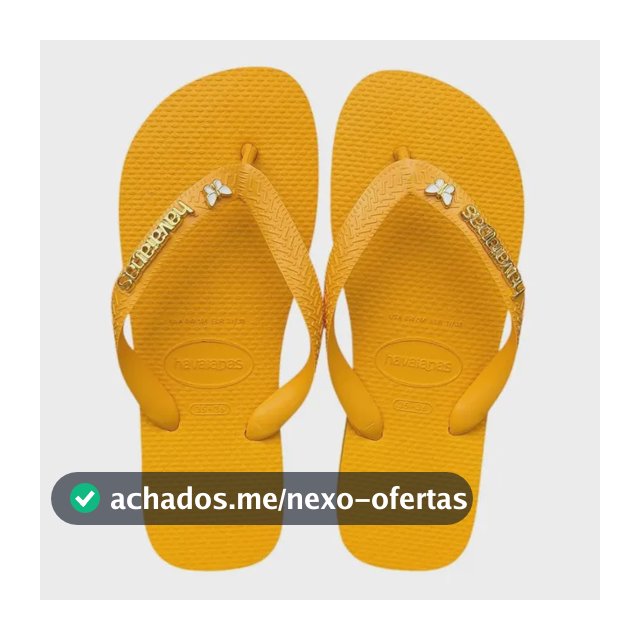 Havaianas Top + Escrita Dourada + Borboleta Branca