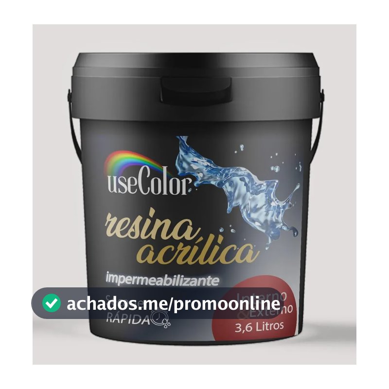 Resina Acrílica Incolor Brilhante Base Água 3,6 Usecolor Incolor Brilhante