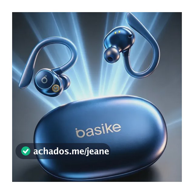 Basike Fone de Ouvido Bluetooth 5.4 TWS com Ear Clip e Gancho, Som HiFi com Graves Potentes e 3D, 10h Bateria e Carga Rápida, ENC, IPX6 – Perfeito para Academia e Corrida