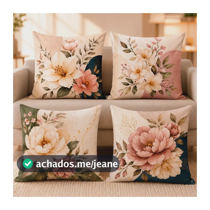 Kit 4 Capas De Almofada Primavera Rosas E Flores 40x40 Flores Primavera