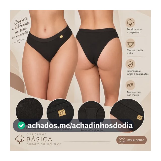 10 Calcinha De Algodão Lisa Cintura Alta Cós Em Elástico Kit