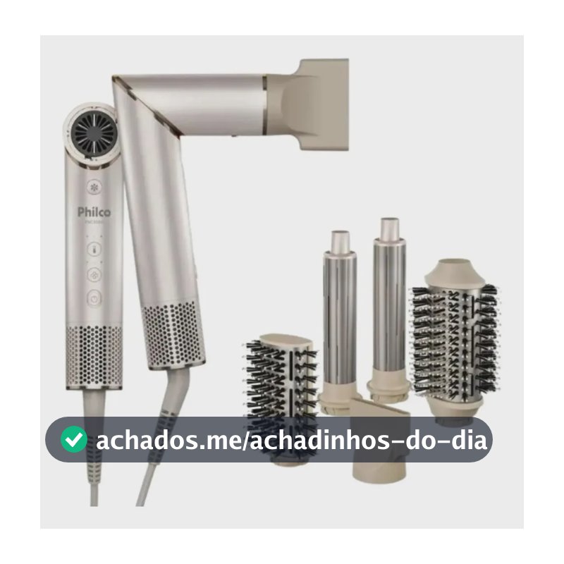 Secador De Cabelos Philco PSC3500 4 Em 1 dobrável Motor BLDC Prateado