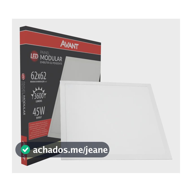 Painel Led Modular 62cm 45w 4000k Embutir Avant 147240871