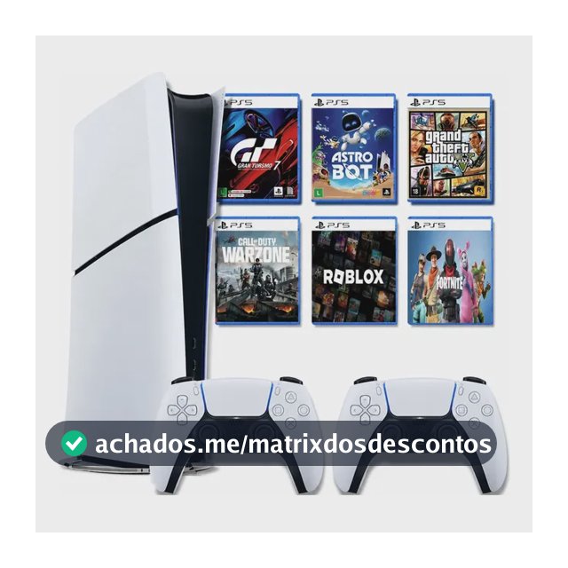 Console Playstation®5 Slim Digital+2 Controles+10 Jogos Gtav Branco Gta V