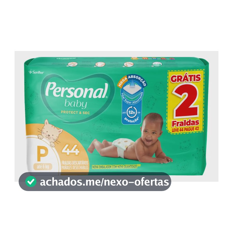 Fraldas Personal Protect & Sec P 44 unidades