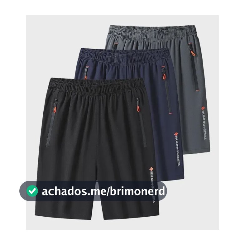 Kit 3 Bermudas Dry Fit De Alto Padrão Para Academia