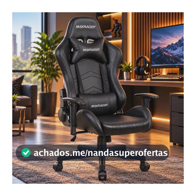 Cadeira Gamer Max Racer Aggressive Preta Ergonômica