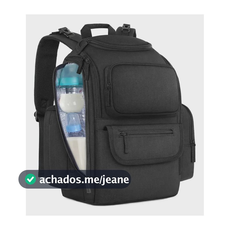 Mochila Maternidade Mochila Bebe Bolsa De Maternidade Multifuncional Grande Capacidade Impermeável Para Feminina Com Bolsa Termica Para Com Alças Para Carrinho Mancro 1046 Preto Liso