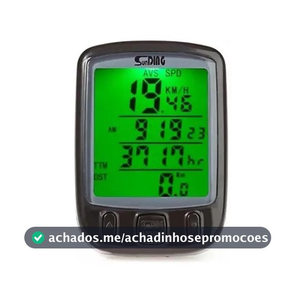 Velocímetro Digital Bike com Fio Sunding SD-563A Preto LCD