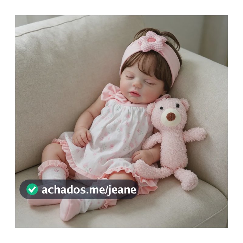 Brastoy Bebé Reborn Boneca 48cm Menina Silicone Olhos Fechados Realista Pintada -b765