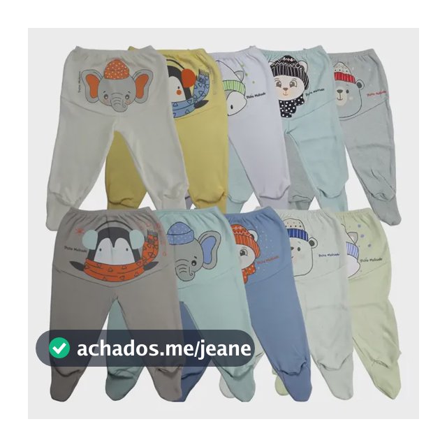 Kit Com 10 Calças Mijão Bebê Estampada Bicho Molhado