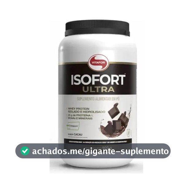 Whey Protein Vitafor Isofort Ultra 900g Cacau com Creatina e Glutamina