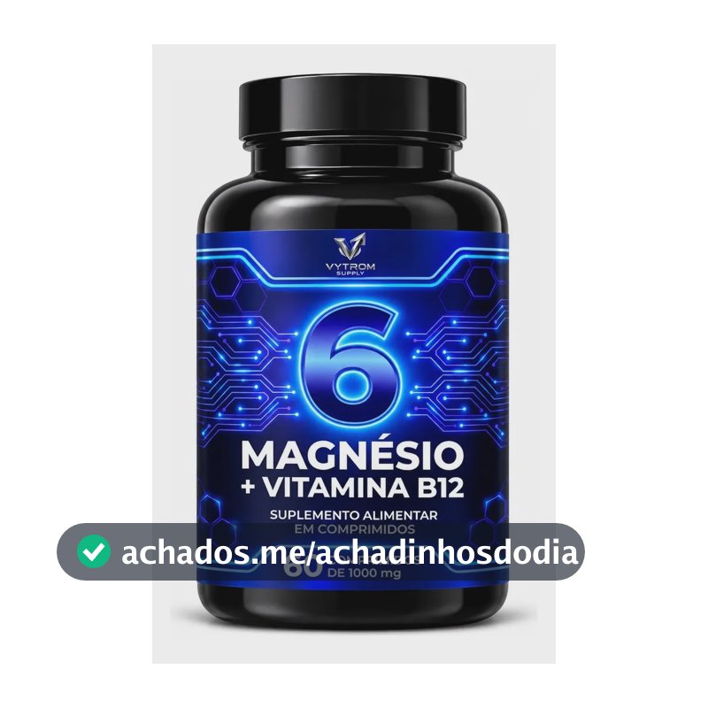 Magnésio 6 Tipos + Vitamina B12 60 Comprimidos 1000mg Sem Sabor