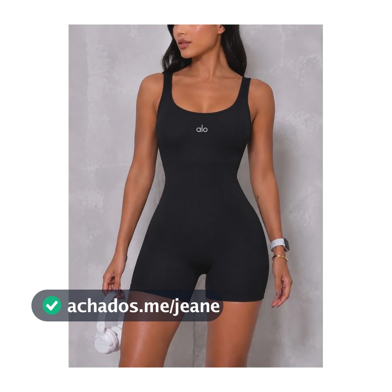 Macaquinho Alo Yoga Decote Nas Costas Preto G