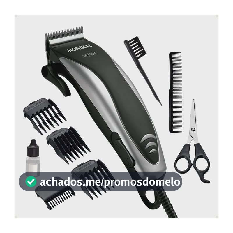Cortador de Cabelos Hair Stylo Mondial Preto/Prata CR-02
