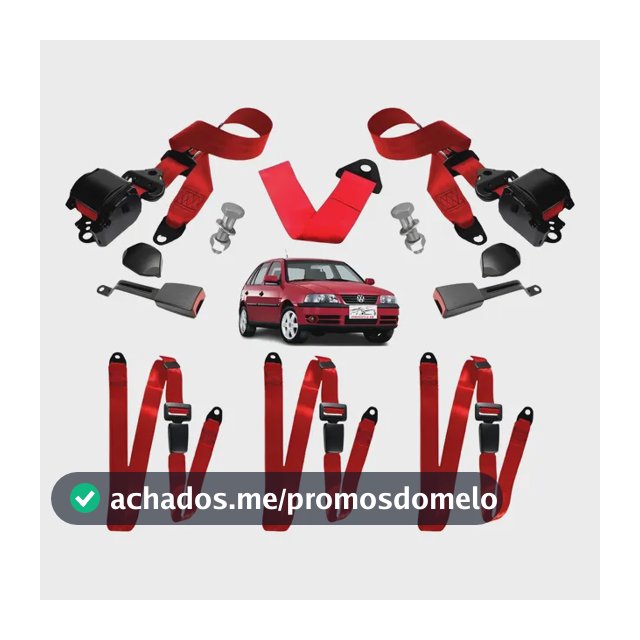 Jogo De Cinto Segurança Vermelho Gol G1 G2 G3 G4 Voyage