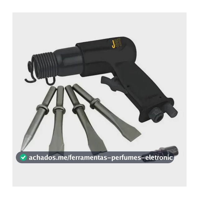 Martelete Pneumático Rebarbador Jmp150 Com 4 Ponteiras Jst Preto